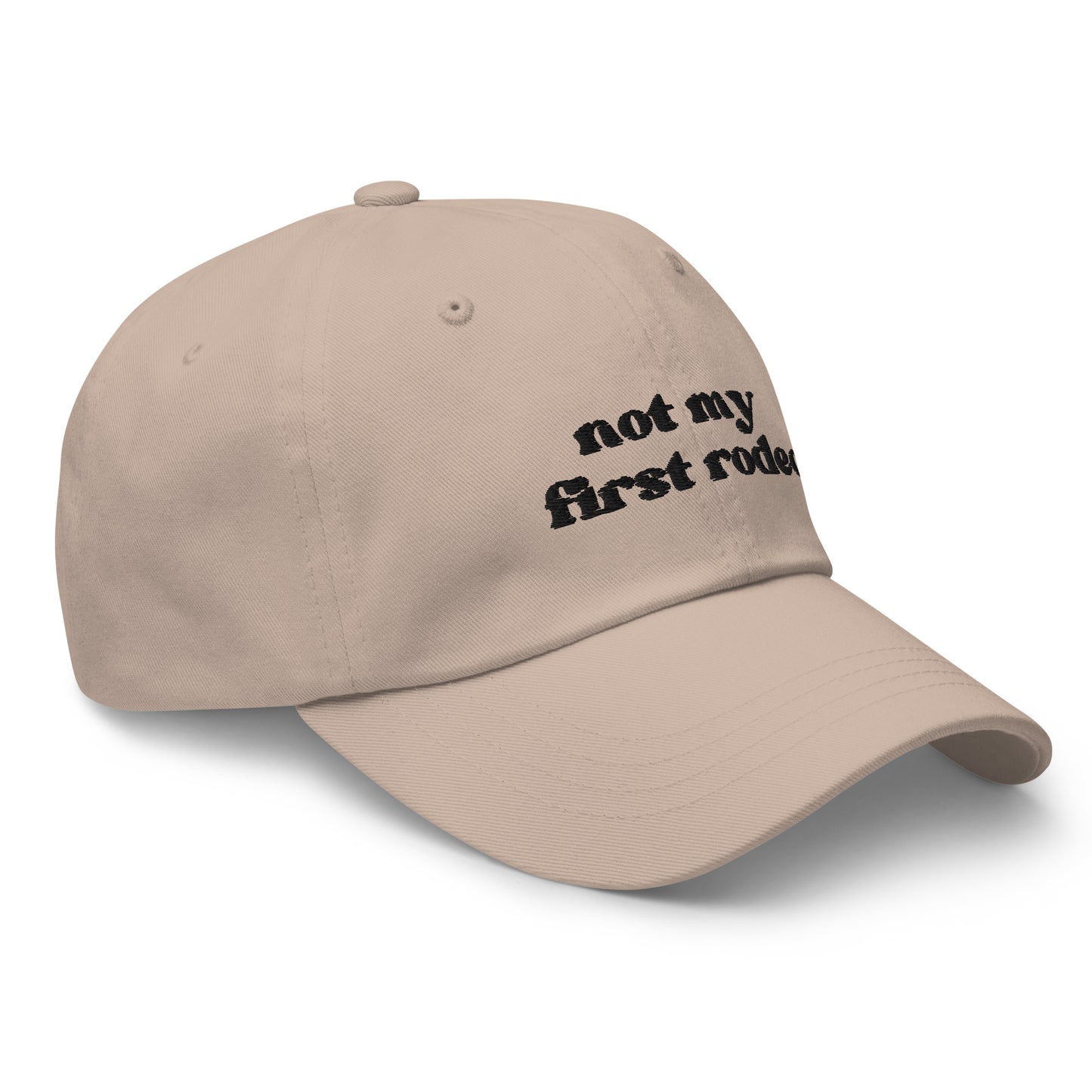 Not My First Rodeo - Black Embroidery Dad hat