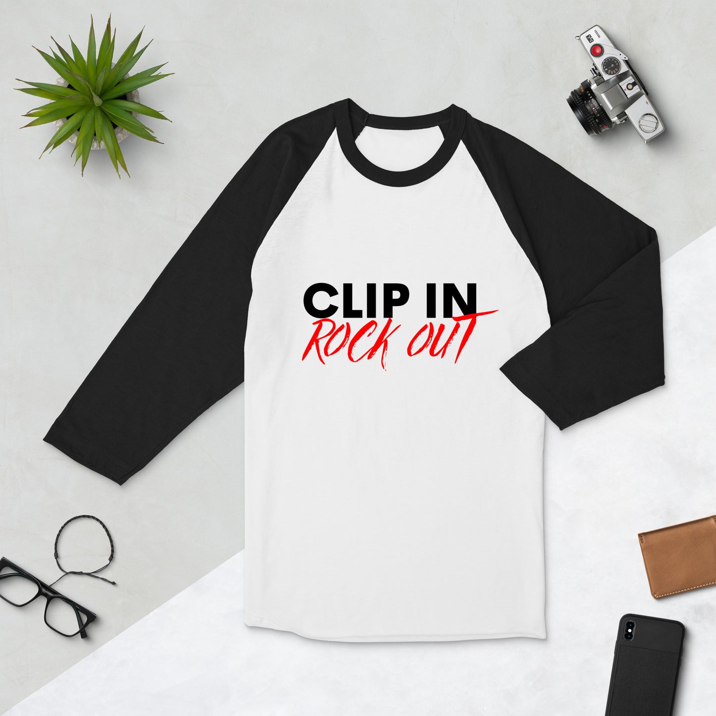 Clip In Rock Out - 3/4 Raglan Tee