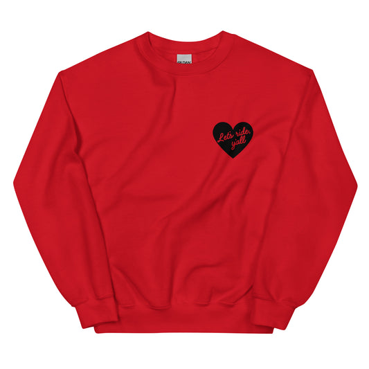 Black Heart - Let's Ride, Y'all - Unisex Crewneck Sweatshirt