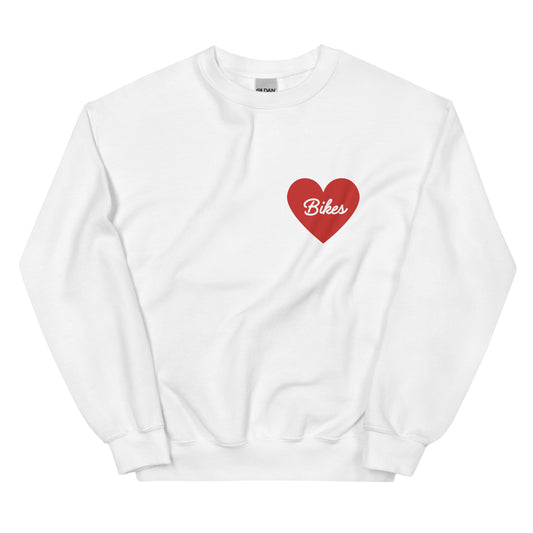 Red Heart - Bikes Unisex Crewneck Sweatshirt