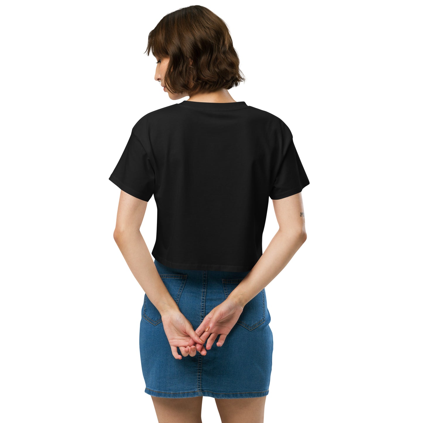 All's Fair Script - Women’s Black Crop Top