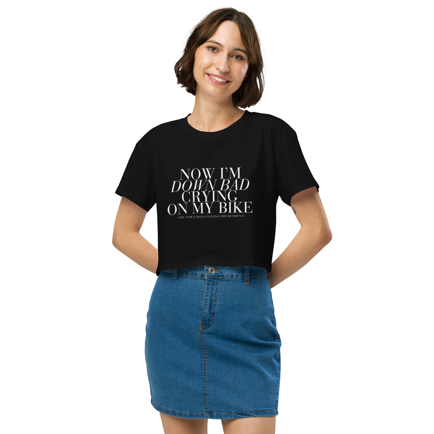 Down Bad - Women's Crop Top - Black