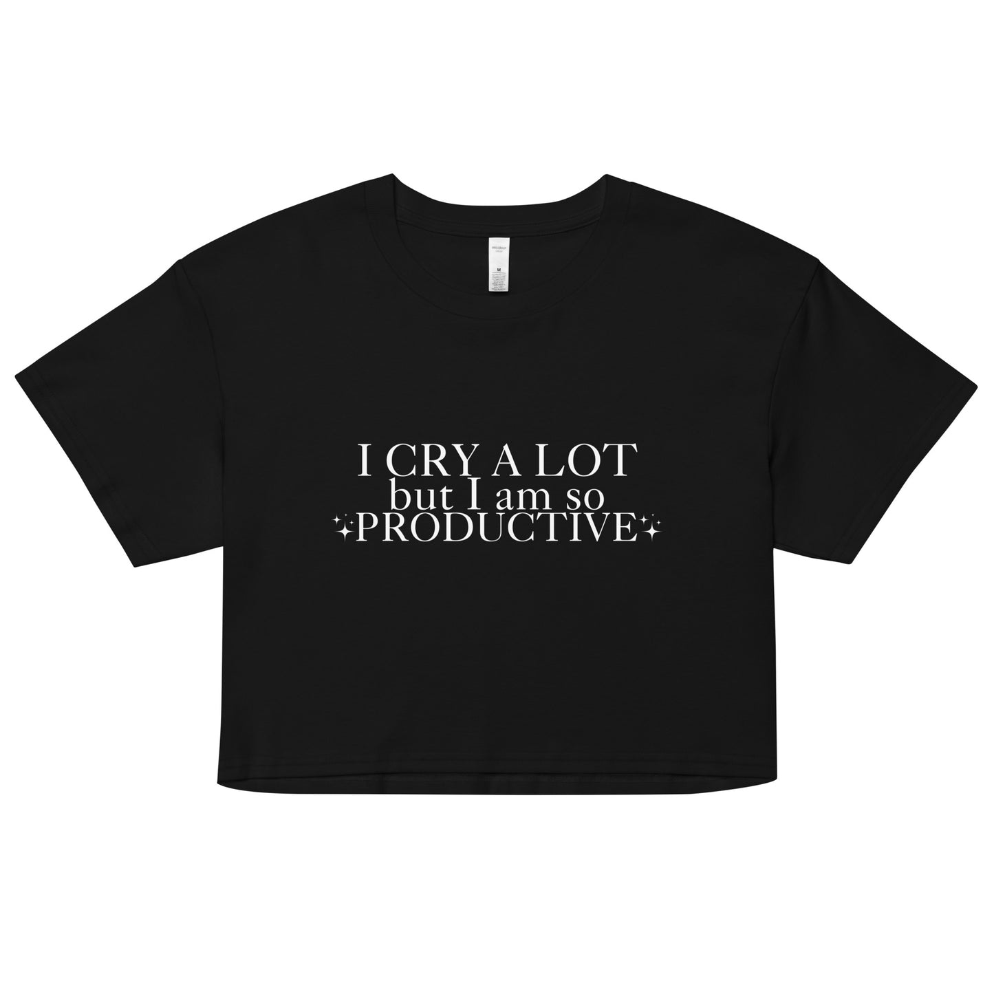 I cry a lot - Women’s black crop top