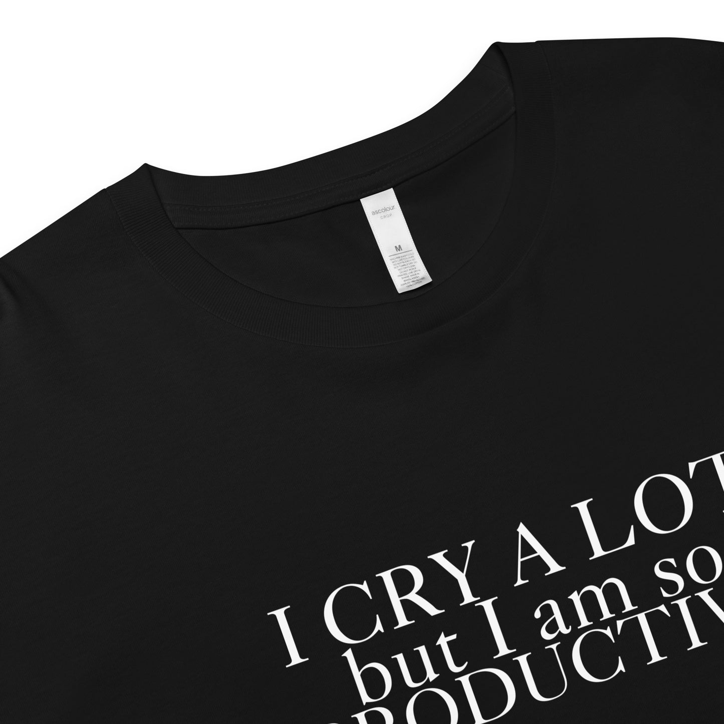 I cry a lot - Women’s black crop top