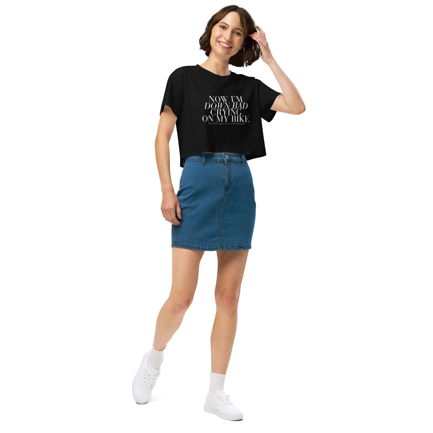 Down Bad - Women's Crop Top - Black