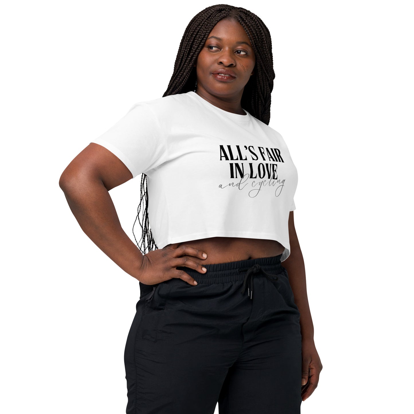 LOVE & CYCLING - Women’s White Crop Top