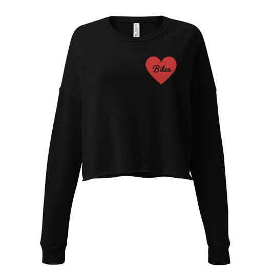 Red Heart - Bikes Women's Cropped Sweatshirt