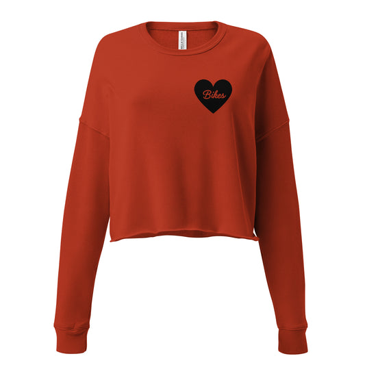 Black Heart - Bikes Women's Cropped Sweatshirt