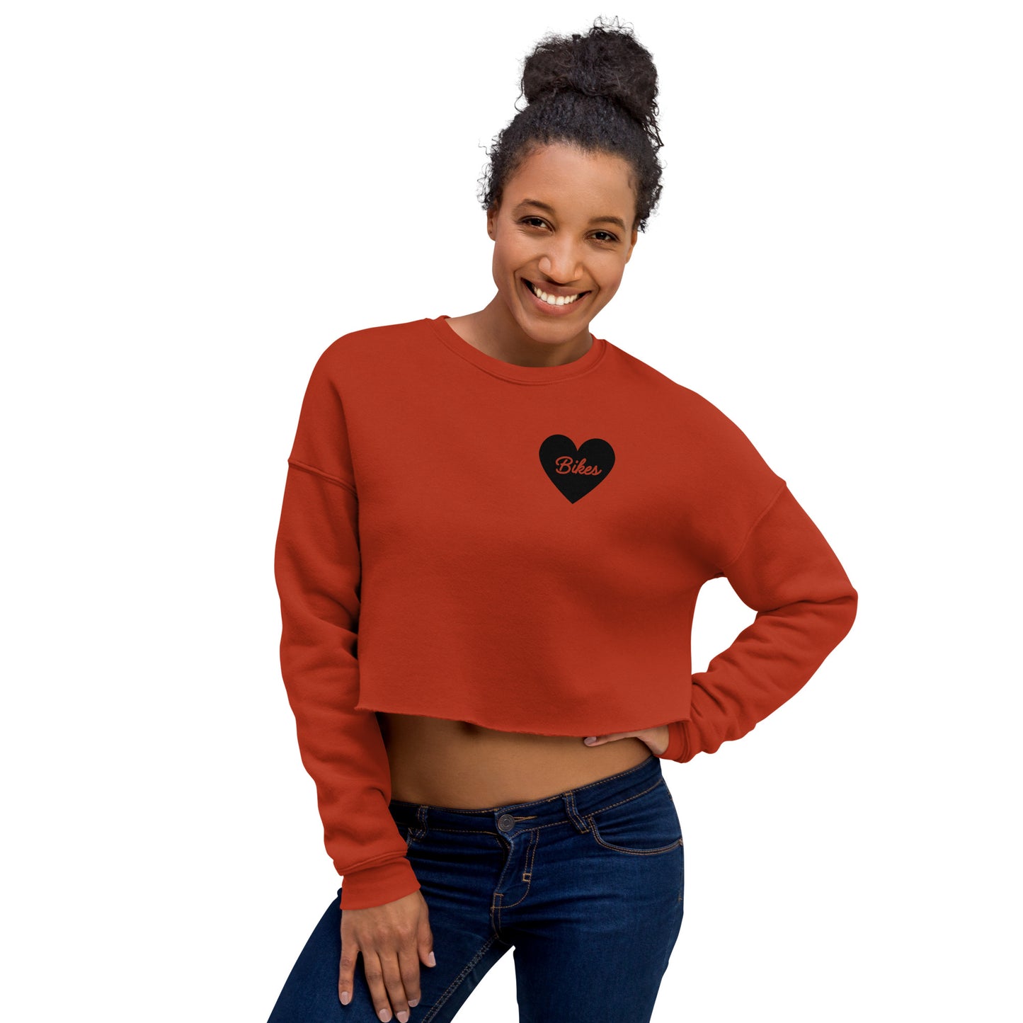 Black Heart - Bikes Women's Cropped Sweatshirt