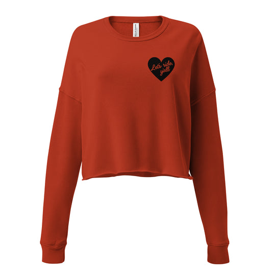 Black Heart - Let's Ride, Y'all Women's Cropped Sweatshirt