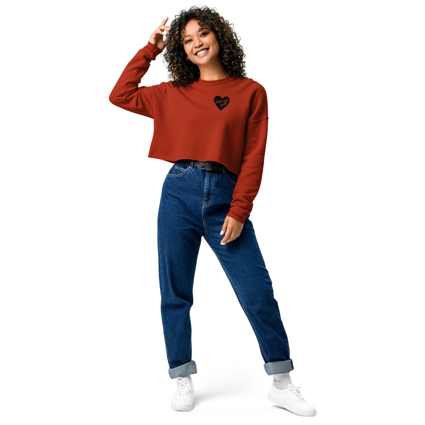 Black Heart - Let's Ride, Y'all Women's Cropped Sweatshirt