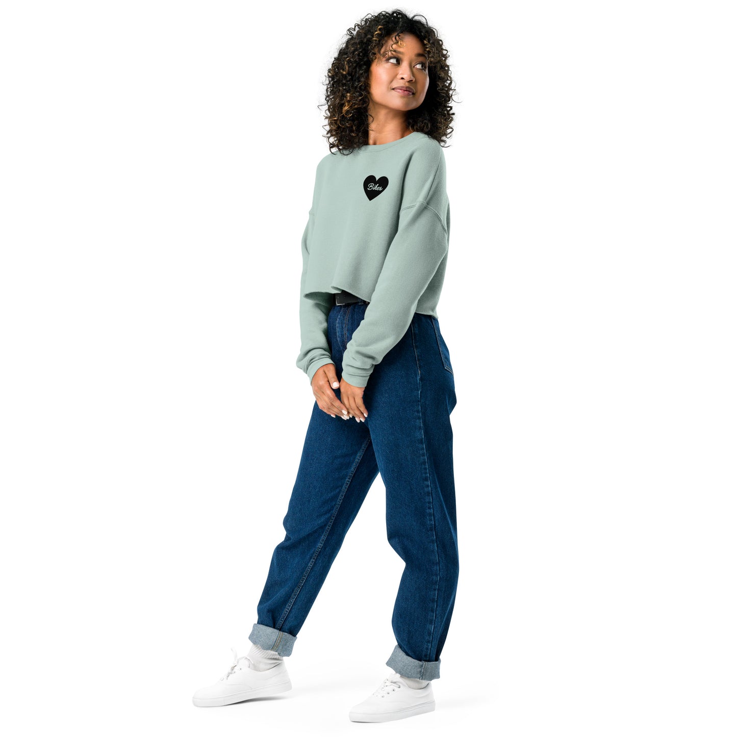 Black Heart - Bikes Women's Cropped Sweatshirt